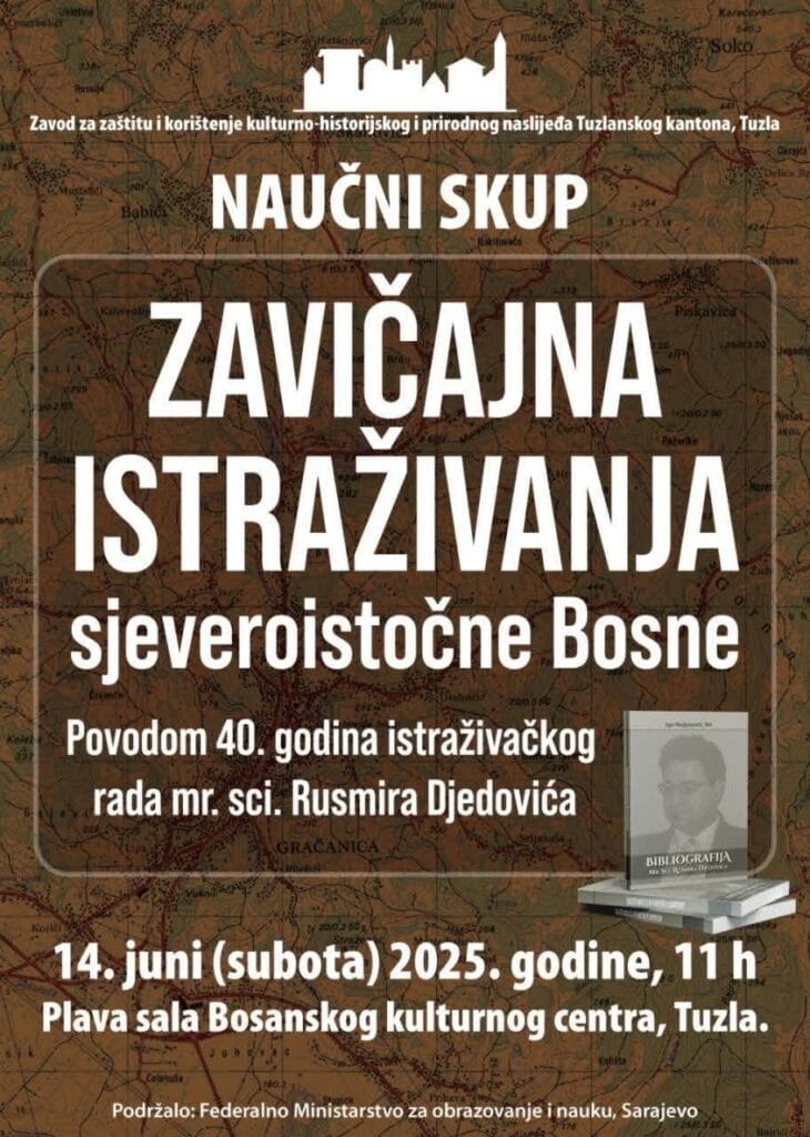 Najava: Naučni skup “Zavičajna istraživanja sjeveroistočne Bosne”, povodom 40 godina istraživačkog rada mr.sc. Rusmira Djedovića